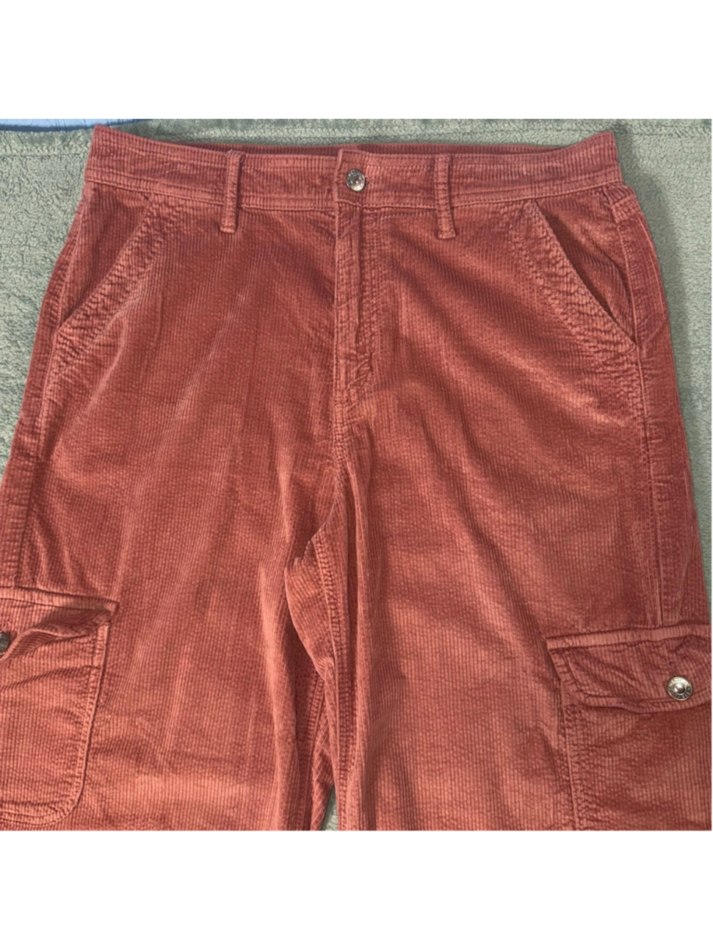 American Eagle Super High-Rise Baggy Wide Leg Curdoroy Pant Pink Size 10 - Picture 3 of 13